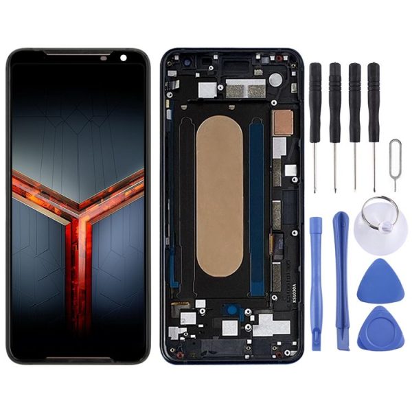 Original LCD Screen for Asus ROG Phone II ZS660KL Digitizer Full Assembly with Frame(Black)