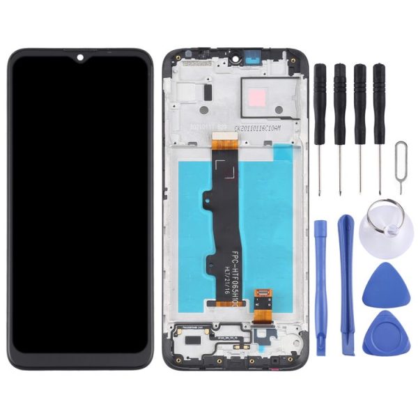 TFT LCD Screen for Motorola Moto E7 Power PAMH0001IN PAMH0010IN PAMH0019IN Digitizer Full Assembly with Frame (Black) - Image 2