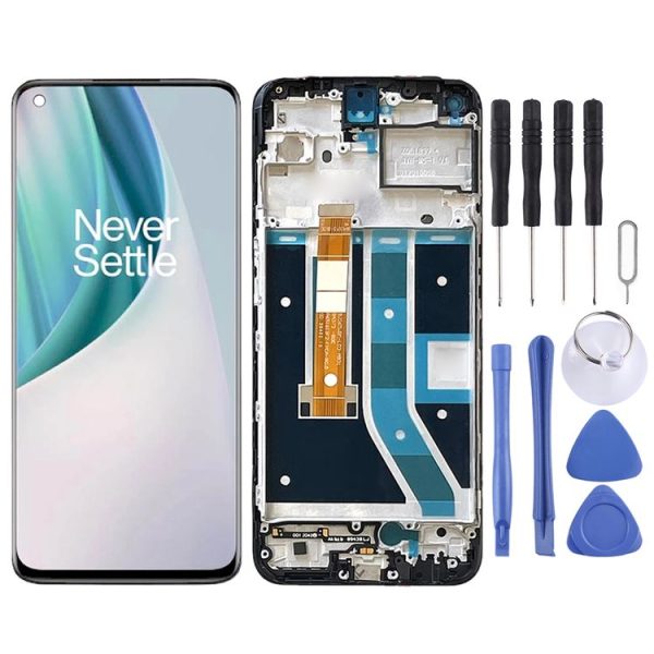 OnePlus Nord N100 BE2013 Digitizer Full Assembly with Frame OEM LCD Screen (Black)