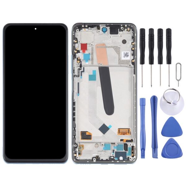 AMOLED Material Original LCD Screen and Digitizer Full Assembly With Frame for Xiaomi Redmi K40 / Redmi K40 Pro / Redmi K40 Pro+ / Mi 11i / Poco F3 / M2012K11AC M2012K11C M2012K11AG M2012K11G (Blue) - Image 2