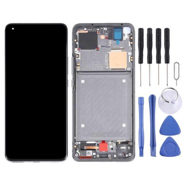 Original AMOLED Material LCD Screen and Digitizer Full Assembly With Frame for Xiaomi Mi 11 Ultra / Mi 11 Pro M2102K1G M2102K1C M2102K1AC (Black) - Image 2