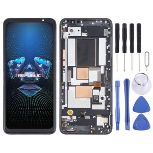 Original OLED LCD Screen for Asus ROG Phone 5 ZS673KS Digitizer Full Assembly with Frame(Black)