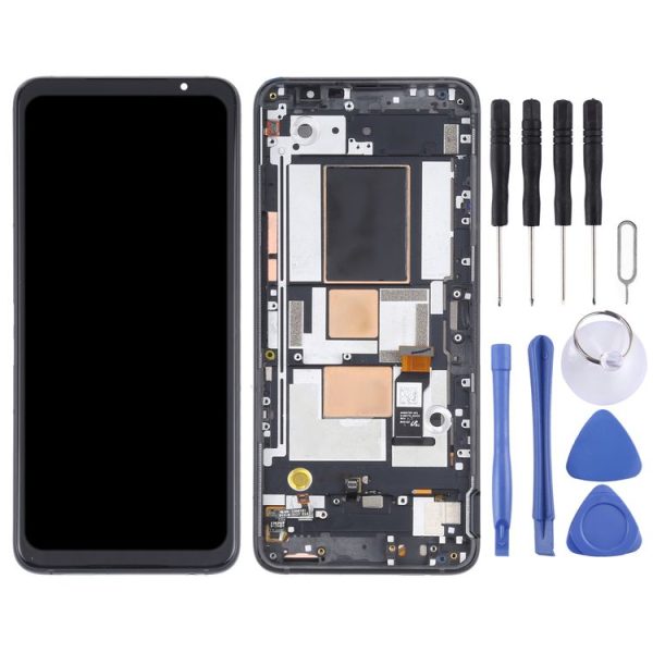 Original OLED LCD Screen for Asus ROG Phone 5 ZS673KS Digitizer Full Assembly with Frame(Black) - Image 2