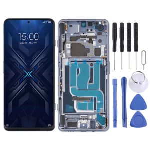 Original LCD Screen and Digitizer Full Assembly With Frame for Xiaomi Black Shark 4 / Black Shark 4 Pro SHARK PRS-H0, SHARK PRS-A0 (Silver)