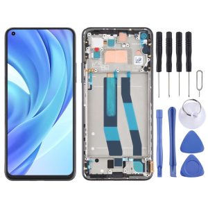Original LCD Screen for Xiaomi Mi 11 Lite 4G / 11 Lite 5G NE M2101K9AG M2101K9AI Digitizer Full Assembly with Frame (Black)