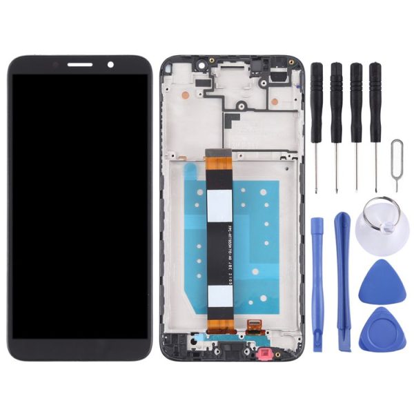 OEM LCD Screen for Huawei Y5p Digitizer Full Assembly With Frame (Black) - Image 2