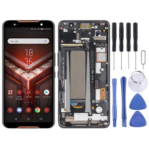Original LCD Screen for Asus ROG Phone ZS600KL Z01QD Digitizer Full Assembly with Frame(Black)