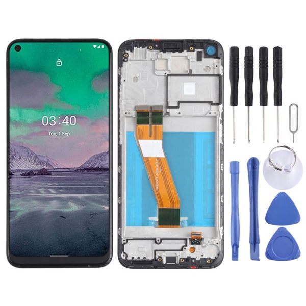 LCD Screen and Digitizer Full Assembly with Frame for Nokia 3.4 / 5.4 TA-1288 TA-1285 TA-1283 TA-1333 TA-1340 TA-1337 TA-1328 TA-1325 (Black)