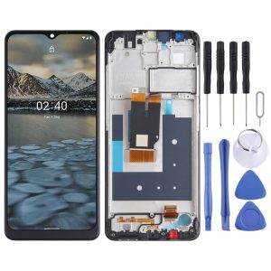 LCD Screen and Digitizer Full Assembly with Frame for Nokia 2.4 TA-1277 TA-1275 TA-1274 TA-1270 (Black)