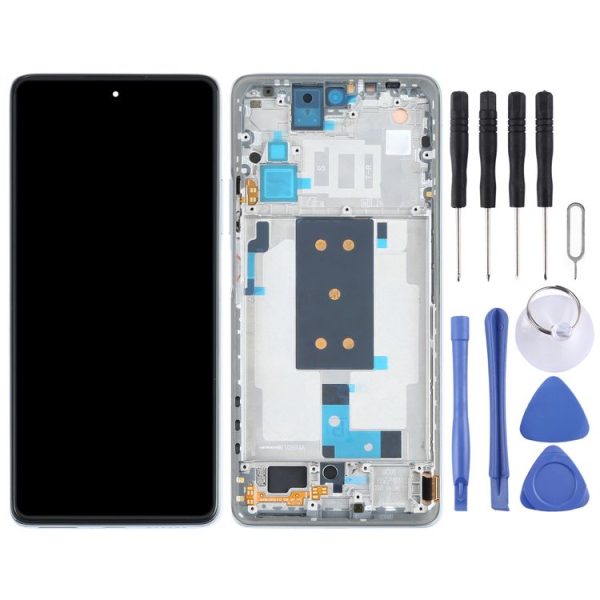 Original OLED LCD Screen for Xiaomi Mi 11T / 11T Pro Digitizer Full Assembly with Frame (Silver) - Image 2