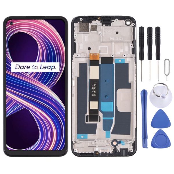LCD Screen and Digitizer Full Assembly with Frame for OPPO Realme 8 5G (Black)