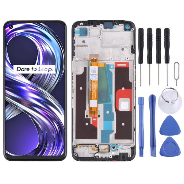 LCD Screen and Digitizer Full Assembly with Frame for OPPO Realme 8i RMX3151 (Black)