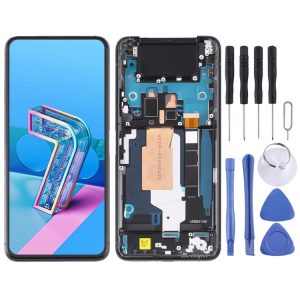 Original 90Hz AMOLED LCD Screen for Asus Zenfone 7 Pro / Zenfone 7 ZS670KS ZS671KS Digitizer Full Assembly with Frame(Black)
