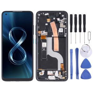 Original AMOLED LCD Screen for Asus Zenfone 8 ZS590KS Digitizer Full Assembly with Frame(Black)