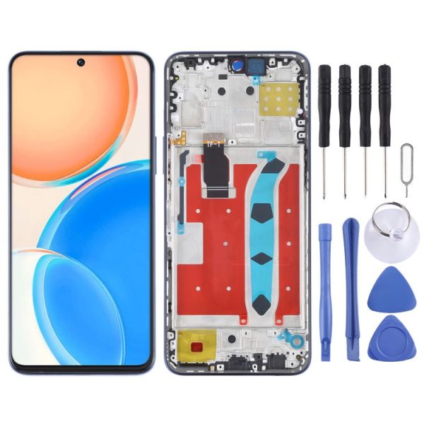 Original LCD Screen for Honor X8 Digitizer Full Assembly with Frame (Blue)