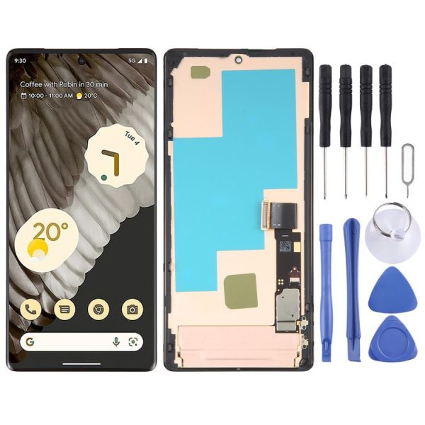 Google Pixel 7 Pro GV4BC GE2AE Original AMOLED LCD Screen Digitizer Full Assembly with Frame (Black)