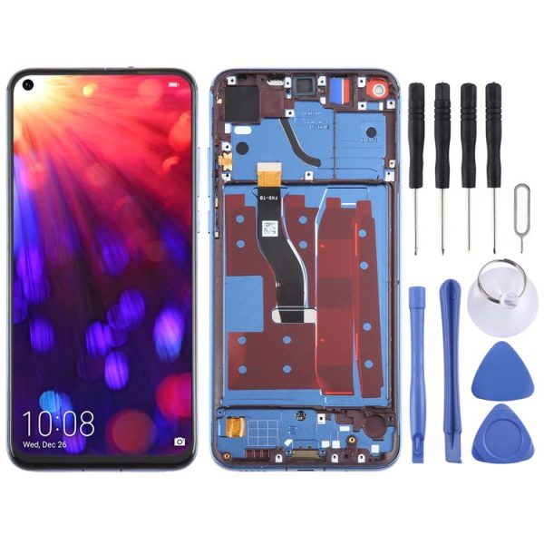 Honor View 20 Original LCD Screen Digitizer Full Assembly with Frame (Blue)