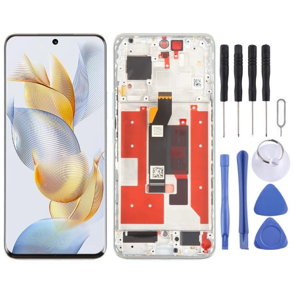 Honor 90 Original LCD Screen Digitizer Full Assembly with Frame (Green)