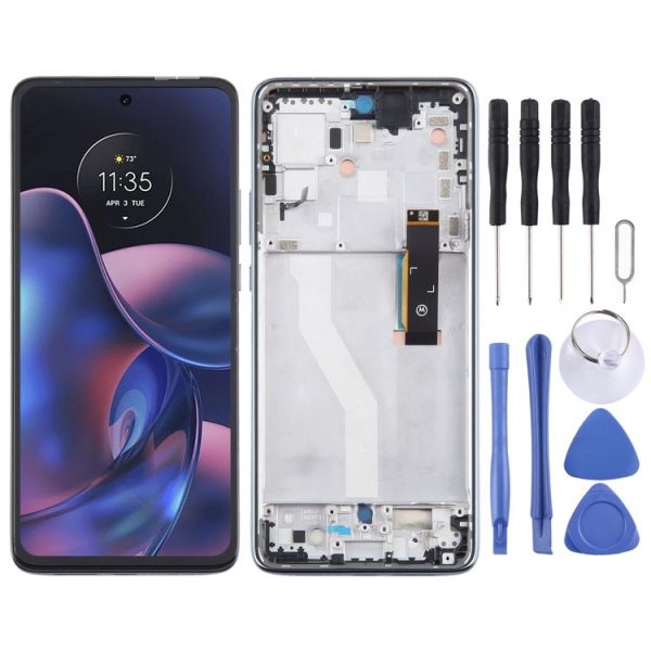 Motorola Edge 2022 OEM LCD Screen Digitizer Full Assembly with Frame (Black)