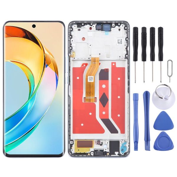 Honor X9b Original LCD Screen Digitizer Full Assembly with Frame (Silver)