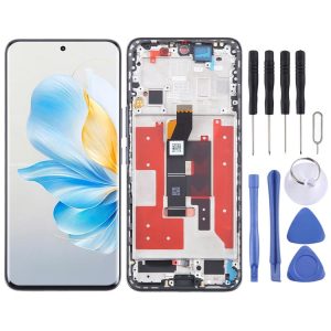 Honor 100 Original LCD Screen Digitizer Full Assembly with Frame (Black)