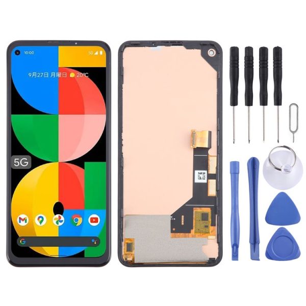 Google Pixel 5a 5G G1F8F G4S1M TFT LCD Screen with Digitizer Full Assembly, Not Supporting Fingerprint Identification (Black)