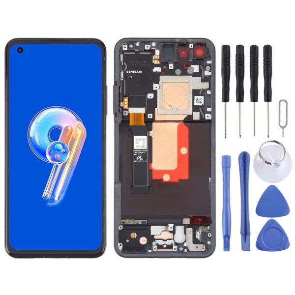 Asus Zenfone 9 9Z AI2202 Original LCD Screen Digitizer Full Assembly with Frame (Black)