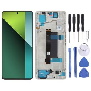 Xiaomi Redmi Note 13 Pro 5G Original AMOLED Material LCD Screen Digitizer Full Assembly with Frame (White)