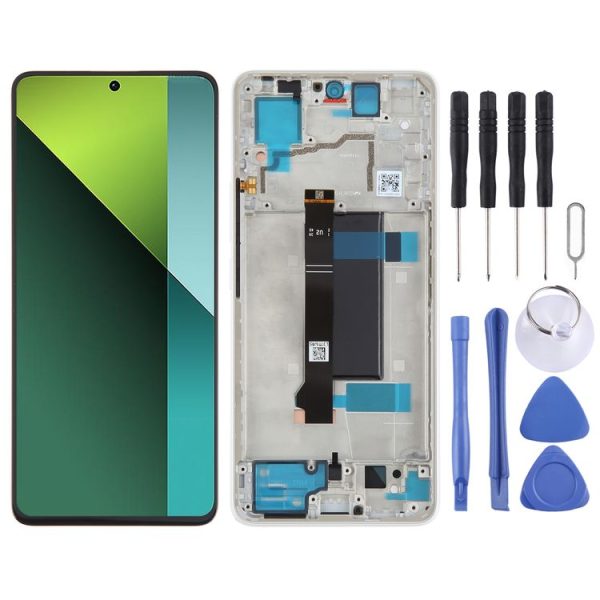 Xiaomi Redmi Note 13 Pro 5G Original AMOLED Material LCD Screen Digitizer Full Assembly with Frame (White)