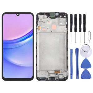 Samsung Galaxy A15 5G SM-156B Original LCD Screen Digitizer Full Assembly with Frame (Black)