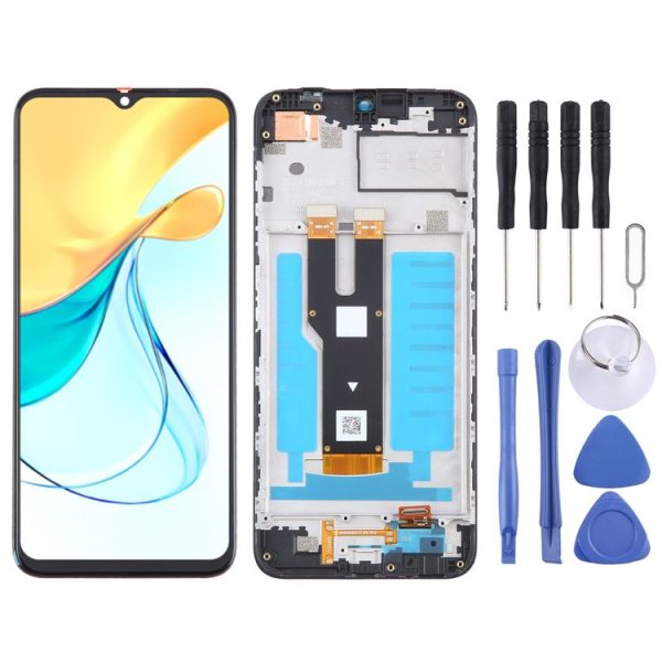 ZTE Axon 50 Lite 8050 LCD Screen Digitizer Full Assembly with Frame (Black)