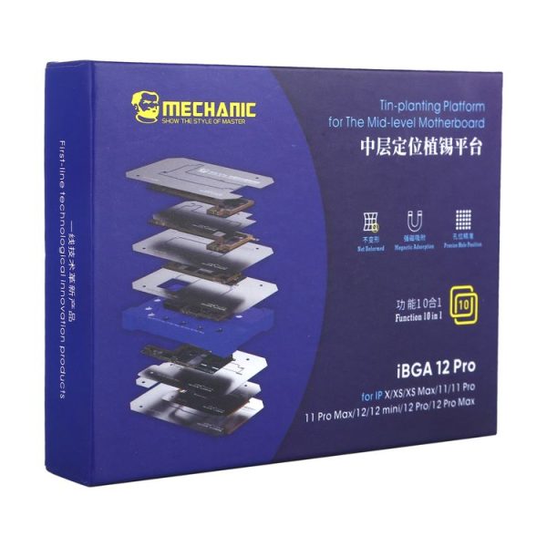 Mechanic iBGA 12 Pro 10 in 1 BGA Reballing Stencil Platform for iPhone X~12 Pro Max - Image 4