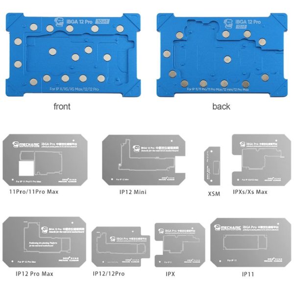Mechanic iBGA 12 Pro 10 in 1 BGA Reballing Stencil Platform for iPhone X~12 Pro Max - Image 5