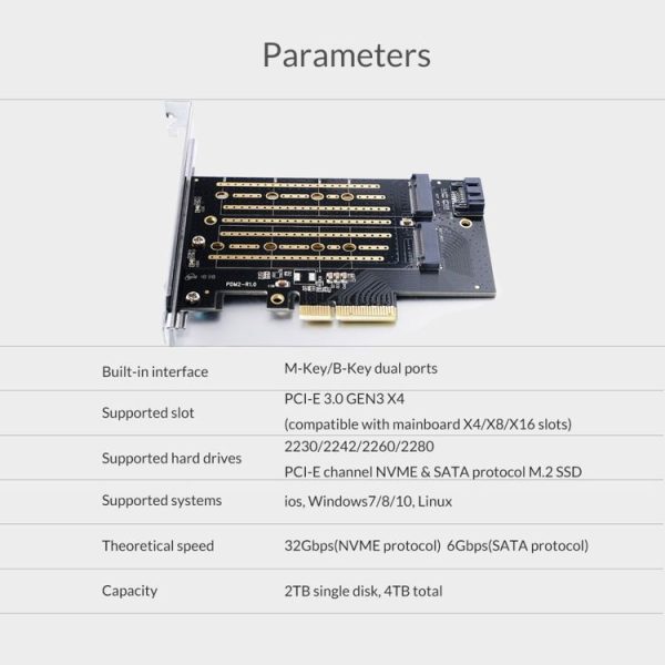 ORICO PDM2 M.2 NVME to PCI-E 3.0 X4 Expansion Card - Image 7