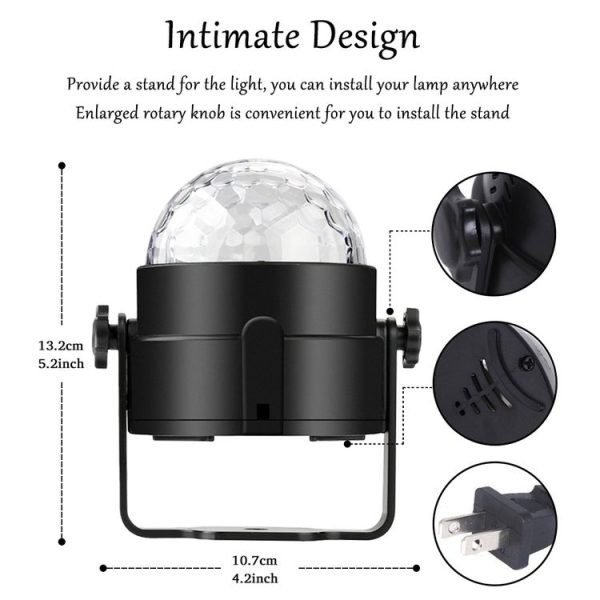 YouOKLight YK2278 3W Sound Activated Party DJ Lighting RBG Disco Ball Strobe Lamp Stage Par Light with 7 Modes, Without Remote Control - Image 6