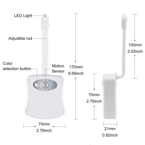 Motion Activated Toilet Nightlight, LED Toilet Light Bathroom Washroom - Image 10