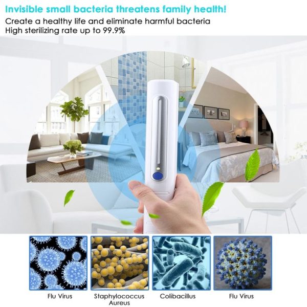 Portable Handheld 3W UV Germicidal Disinfection Lamp Personal Car Travel UV Fast Disinfection Stick - Image 13
