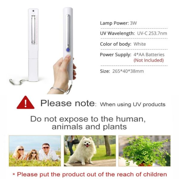 Portable Handheld 3W UV Germicidal Disinfection Lamp Personal Car Travel UV Fast Disinfection Stick - Image 15