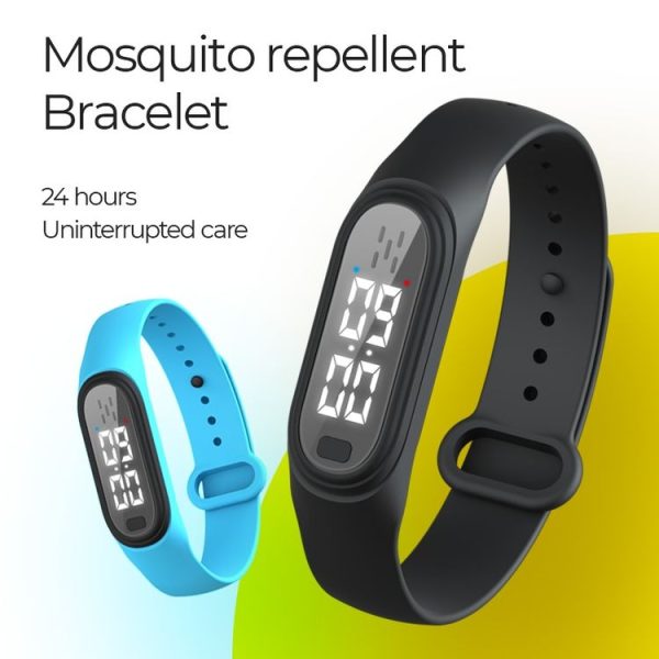 Q2 Outdoor Ultrasonic Electronic Mosquito Repellent Bracelet, Support Three-gear Mode & Time Display (White) - Image 2