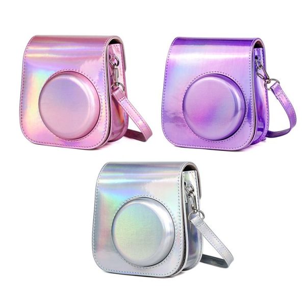 Richwell Portable Aurora PU Leather Camera Case Camera Bag with Shoulder Strap, Suitable for Fujifilm Instax Mini 11 (Purple) - Image 3