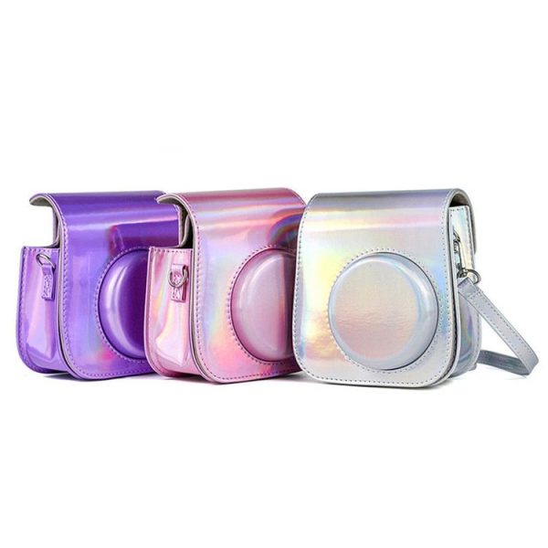 Richwell Portable Aurora PU Leather Camera Case Camera Bag with Shoulder Strap, Suitable for Fujifilm Instax Mini 11 (Purple) - Image 5