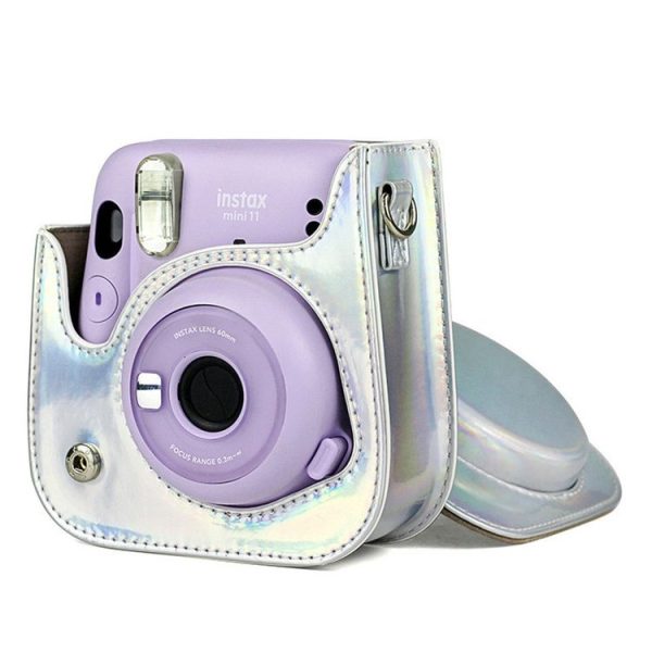Richwell Portable Aurora PU Leather Camera Case Camera Bag with Shoulder Strap, Suitable for Fujifilm Instax Mini 11 (Purple) - Image 8