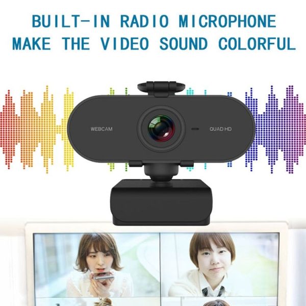 B1 4 Million Pixels 2K Resolution HD 1080P 360 Degrees Rotation Webcam with Mic & Tripod - Image 3