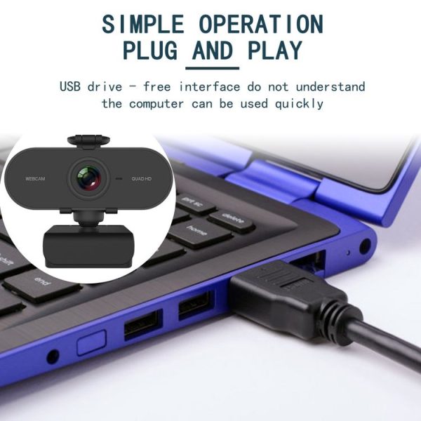 B1 4 Million Pixels 2K Resolution HD 1080P 360 Degrees Rotation Webcam with Mic & Tripod - Image 4