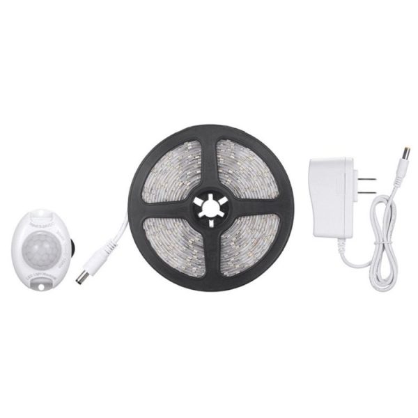 3m Wireless PIR Motion Sensor LED Strip Light 12V Smart Stair Cabinet Wall Lamp, EU plug (Warm white Light) - Image 3