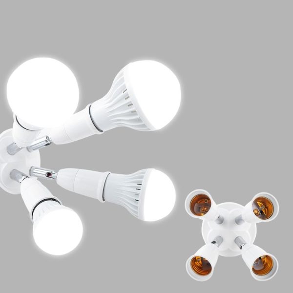 E27 to E27 Splitter Adjustable LED Light Bulb Holder Adapter Converter Socket Light Bulb Holder, type: 3 In 1 - Image 6