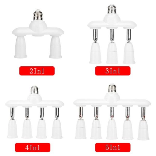 1 to 4 E27 to E27 Socket Distributor Adjustable Converter E27 LED Bulb Holder (4 in 1) - Image 2