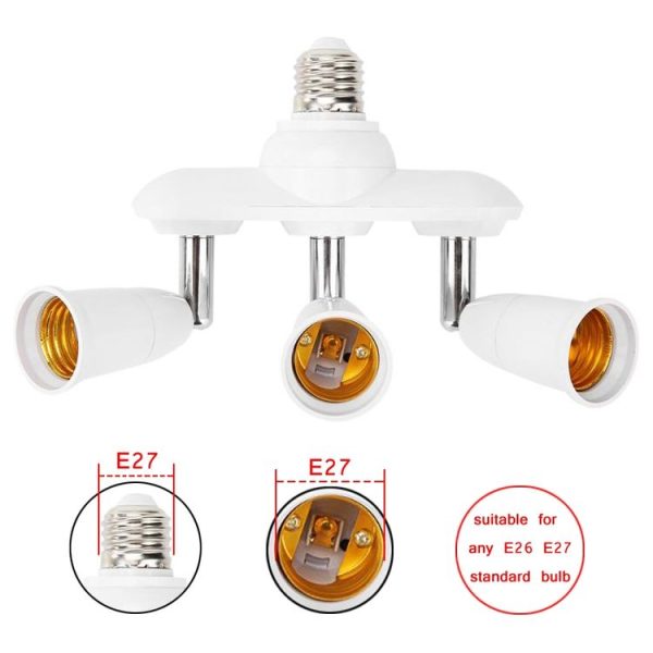 1 to 4 E27 to E27 Socket Distributor Adjustable Converter E27 LED Bulb Holder (4 in 1) - Image 4