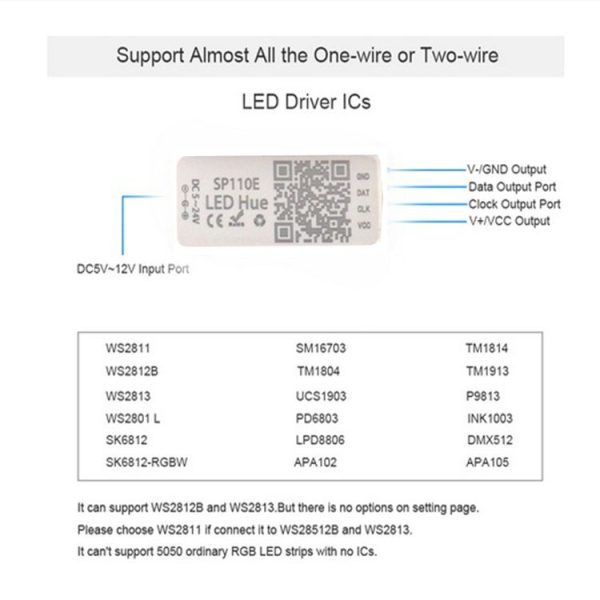 SP110E Bluetooth Pixel light Controller WS2811 WS2812B ws2812 dimmer SK6812 RGB RGBW APA102 WS2801 pixels Led Strip IOS Android - Image 4