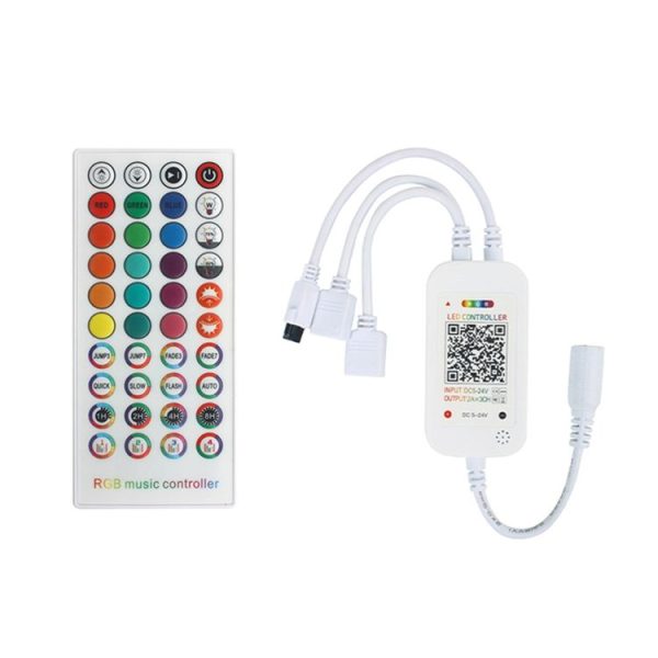 WiFi Smart 4 Pin RGB LED Strip Light Controller APP Remote Voice Control Works with Alexa Echo, 5-24V, type: WiFi 40-keys Controller - Image 2